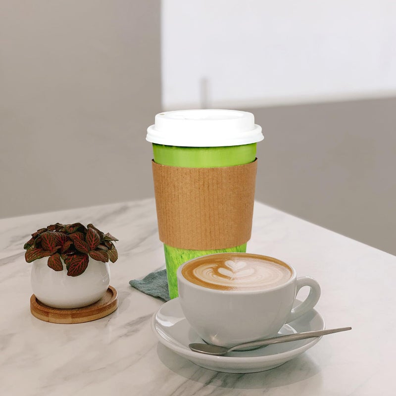 Yes Fresh أكواب قهوة بتصميم خاص من العشب الأخضر، أكواب ورقية ساخنة قابلة للاستخدام لمرة واحدة، أكواب ساخنة للقهوة، السوائل الساخنة، الشوكولاتة، العصير، مناسبة للحفلات، النزهات، السفر، والفعاليات (16 أونصة، 50 قطعة، أخضر) - Image 4